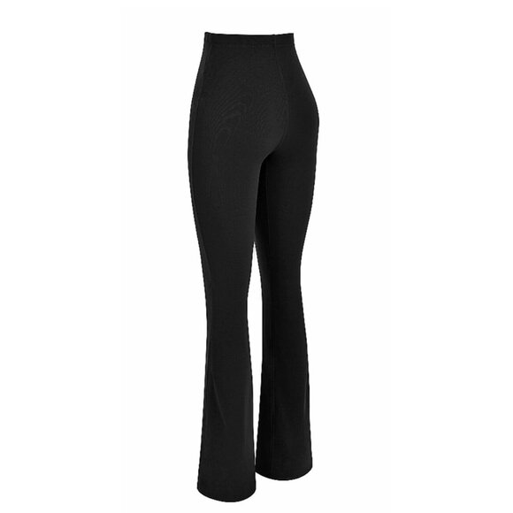 HOUSE OF CB Erin Black Mesh Trousers Sheer High Waist Flare Pants Size Small - Picture 13 of 16